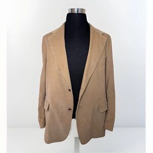 Vintage 70s Jacket Brad Whitney Mens Sports Coat Blazer Tan Corduroy Sz 44 Long